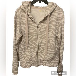 Zella Zip up Hoodie Zebra Print Size M